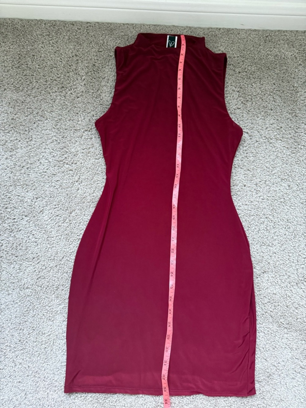 Windsor Venezia mock neck dress burgundy large - Picture 2 of 6
